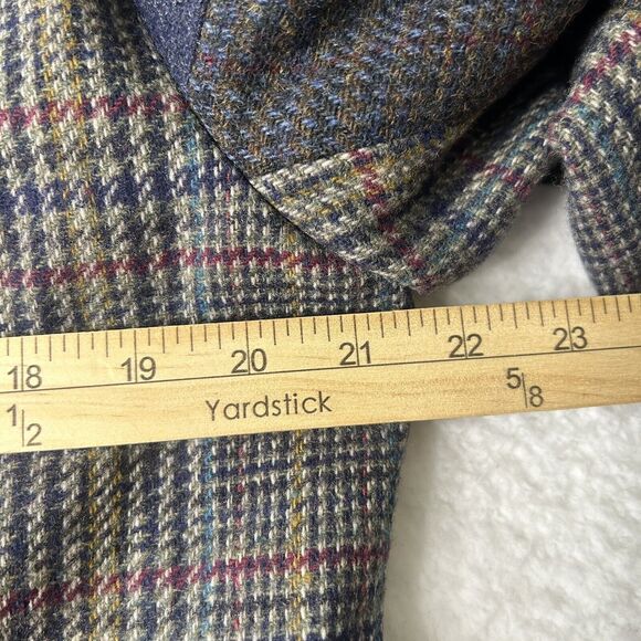 Character Suburban Wear Women’s 12 Wool Color Block Zip Blazer Plaid Blue - Picture 9 of 11